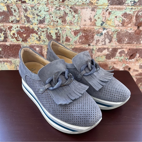 Softwaves Cadie Slip On Sneakers Size 41 10 Blue Suede Loafers - Picture 2 of 9
